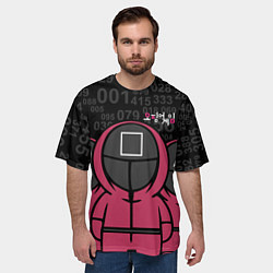 Футболка оверсайз мужская SQUID GAME: ФИГУРКИ СТРАЖЕЙ, цвет: 3D-принт — фото 2