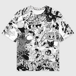 Футболка оверсайз мужская One Piece Манга страницы, цвет: 3D-принт