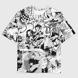 Мужская футболка оверсайз Клинок, рассекающий демонов, МАНГА