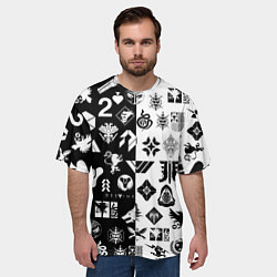 Футболка оверсайз мужская DESTINY LOGOBOMBING ЧЁРНО БЕЛОЕ, цвет: 3D-принт — фото 2