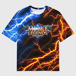 Футболка оверсайз мужская Mobile Legends разряды молний flash, цвет: 3D-принт