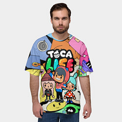 Футболка оверсайз мужская Toca Life: Heroes, цвет: 3D-принт — фото 2