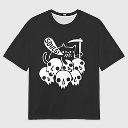 Мужская футболка оверсайз Кот - Жнец