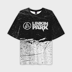 Футболка оверсайз мужская Линкин Парк Лого Рок ЧБ Linkin Park Rock, цвет: 3D-принт
