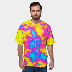 Футболка оверсайз мужская Яркая абстракция космических красок, цвет: 3D-принт — фото 2