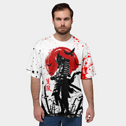 Футболка оверсайз мужская GHOST OF TSUSHIMA ПРИЗРАК ЦУСИМЫ КРАСНОЕ СОЛНЦЕ, цвет: 3D-принт — фото 2