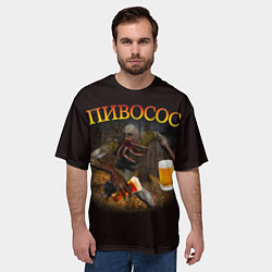 Футболка оверсайз мужская ПИВОСОС Сталкер 2, цвет: 3D-принт — фото 2