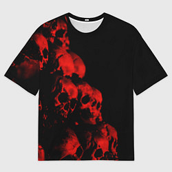 Футболка оверсайз мужская Черепа свалка, цвет: 3D-принт