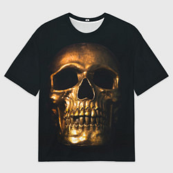Мужская футболка оверсайз Gold Skull