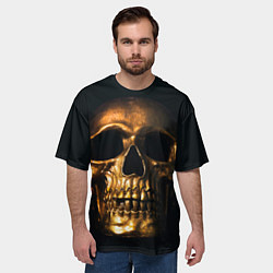 Футболка оверсайз мужская Gold Skull, цвет: 3D-принт — фото 2