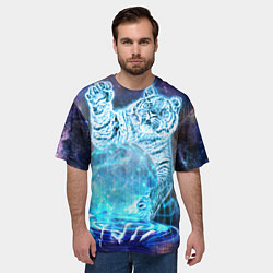 Футболка оверсайз мужская Звездный тигр, цвет: 3D-принт — фото 2