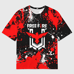 Мужская футболка оверсайз Free Fire: Брызги и капли красок