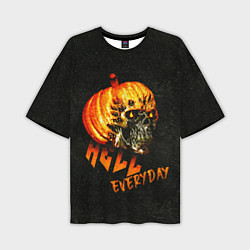 Мужская футболка оверсайз Helloween череп тыква scull pumkin