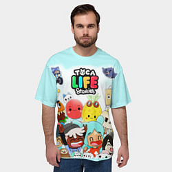 Футболка оверсайз мужская Toca Boca Тока Бока все персонажи, цвет: 3D-принт — фото 2