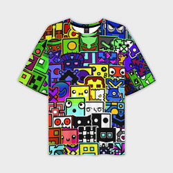 Мужская футболка оверсайз Geometry Dash: All Skins