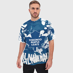 Футболка оверсайз мужская Торонто Мейпл Лифс, Toronto Maple Leafs, цвет: 3D-принт — фото 2