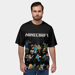 Футболка оверсайз мужская МАЙНКРАФТ ПАТТЕРН ПЕРСОНАЖИ ИГРЫ, цвет: 3D-принт — фото 2
