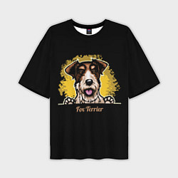 Мужская футболка оверсайз Фокстерьер Fox terrier