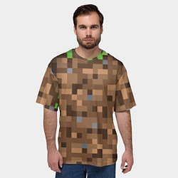 Футболка оверсайз мужская ЗЕМЛЯ DIRT MINECRAFT, цвет: 3D-принт — фото 2