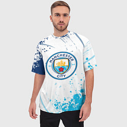 Футболка оверсайз мужская Manchester City - Футбольный клуб, цвет: 3D-принт — фото 2