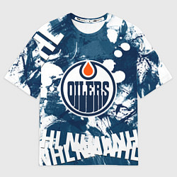 Мужская футболка оверсайз Эдмонтон Ойлерз Edmonton Oilers