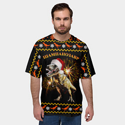 Футболка оверсайз мужская Шампанозавр, цвет: 3D-принт — фото 2