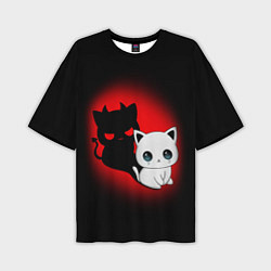 Мужская футболка оверсайз КОТИК ДЬЯВОЛ KITTY DEVIL