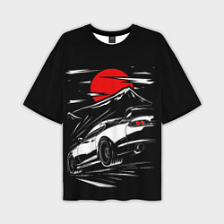 Мужская футболка оверсайз Toyota Supra: Red Moon