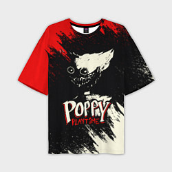 Мужская футболка оверсайз Poppy Playtime: Red & Black