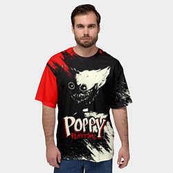 Футболка оверсайз мужская Poppy Playtime: Red & Black, цвет: 3D-принт — фото 2