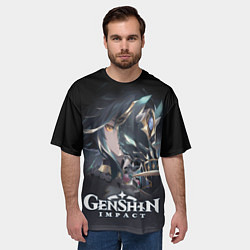 Футболка оверсайз мужская ГенШин - игра с открытым миром, цвет: 3D-принт — фото 2