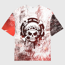 Мужская футболка оверсайз Трафальгар Ло Пираты сердца Весёлый Роджер