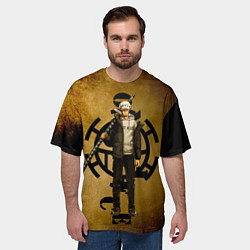 Футболка оверсайз мужская Трафальгар Ло One Piece c нодати, цвет: 3D-принт — фото 2