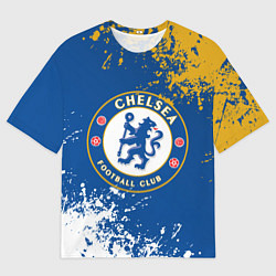 Футболка оверсайз мужская ЧЕЛСИ, БРЫЗГИ КРАСОК, цвет: 3D-принт