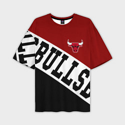 Футболка оверсайз мужская Чикаго Буллз, Chicago Bulls, SPORT, цвет: 3D-принт