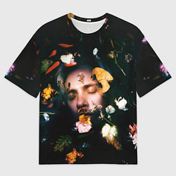 Мужская футболка оверсайз Рома в цветах
