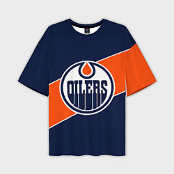 Мужская футболка оверсайз Эдмонтон Ойлерз Edmonton Oilers NHL