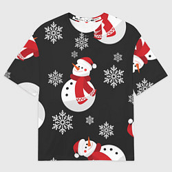 Футболка оверсайз мужская Снеговик!, цвет: 3D-принт