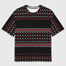 Футболка оверсайз мужская НОВОГОДНИЙ ПАТТЕРН SWEATER, цвет: 3D-принт