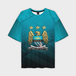 Мужская футболка оверсайз Manchester City Teal Themme