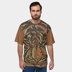 Футболка оверсайз мужская Морда тигра на весь экран, цвет: 3D-принт — фото 2