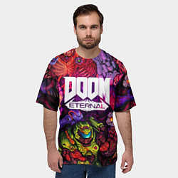 Футболка оверсайз мужская DOOM ETERNAL ПАЛАЧ РОКА DOOM SLAYER, цвет: 3D-принт — фото 2