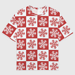 Футболка оверсайз мужская Шахматные Снежинки, цвет: 3D-принт