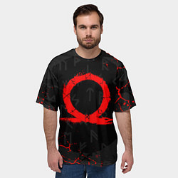 Футболка оверсайз мужская GOD OF WAR CRATOS LOGO, цвет: 3D-принт — фото 2