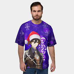 Футболка оверсайз мужская НОВОГОДНИЙ GENSHIN IMPACT, ЧЖУН ЛИ, цвет: 3D-принт — фото 2