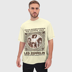 Футболка оверсайз мужская Led Zeppelin - Texas International Pop Festival 19, цвет: 3D-принт — фото 2