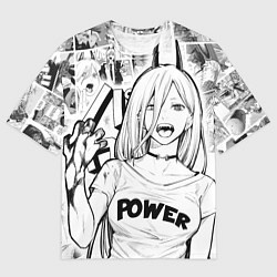 Футболка оверсайз мужская Power - Chainsaw-Man, цвет: 3D-принт