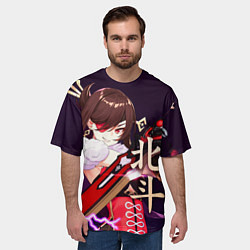 Футболка оверсайз мужская Бэй Доу - Геншин Импакт, цвет: 3D-принт — фото 2
