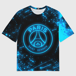 Футболка оверсайз мужская PSG NEON STYLE SPORT ПСГ НЕОН, цвет: 3D-принт