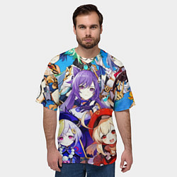 Футболка оверсайз мужская ГЕРОИ ИГРЫ GENSHIN IMPACT, цвет: 3D-принт — фото 2